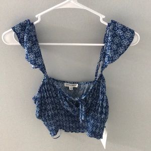 Cropped blue-multi top